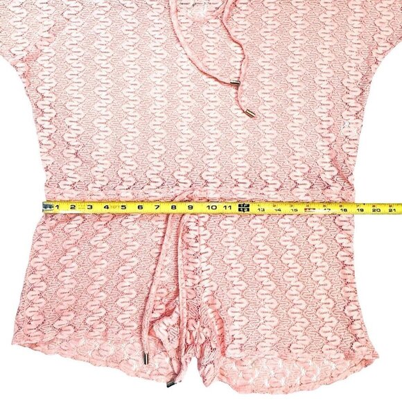 MELISSA ODABASH Lace Beach Cover-Up Women Small Peach Sheer‎ Summer Romper Italy - Picture 12 of 15